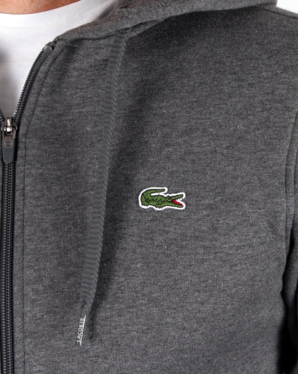 Lacoste Hooded Full Zip Sweatshirt Dark Grey