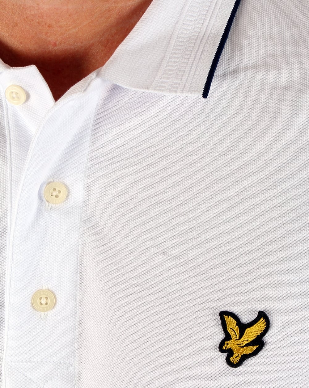 Lyle And Scott Jacquard Collar Polo Shirt White