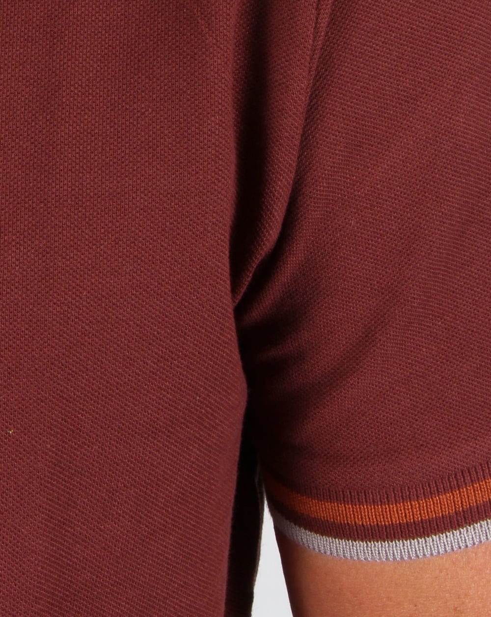 Pretty Green Tipped Polo Shirt Deep Burgundy