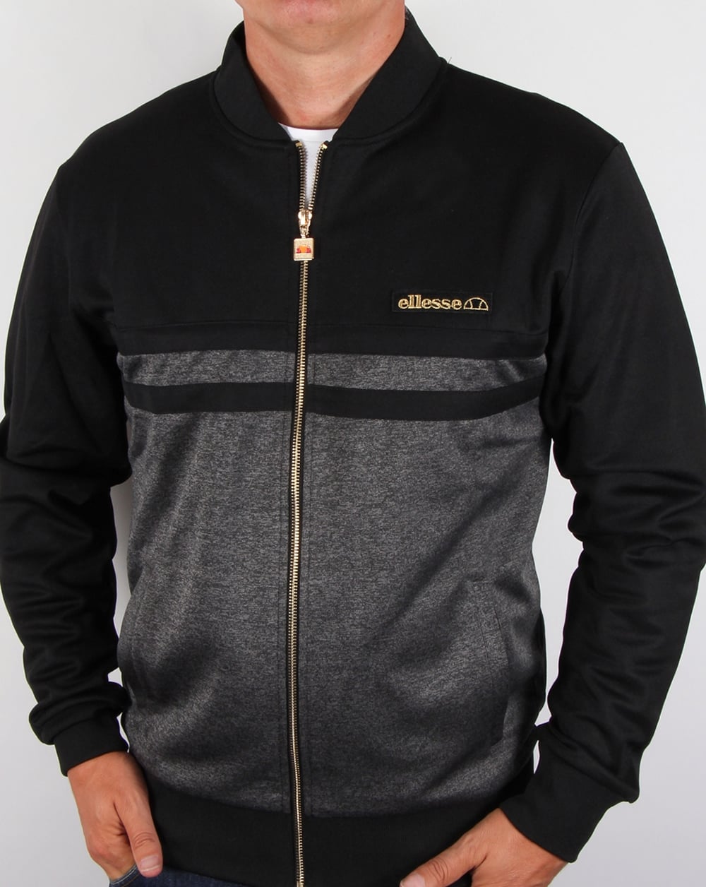 Ellesse Premium Track Top Black/ Silver Grey