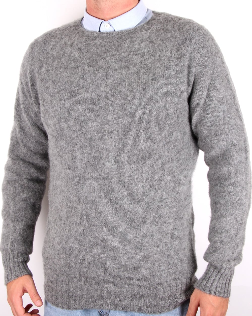 Ymc Suedehead Brushed Knit Jumper Grey