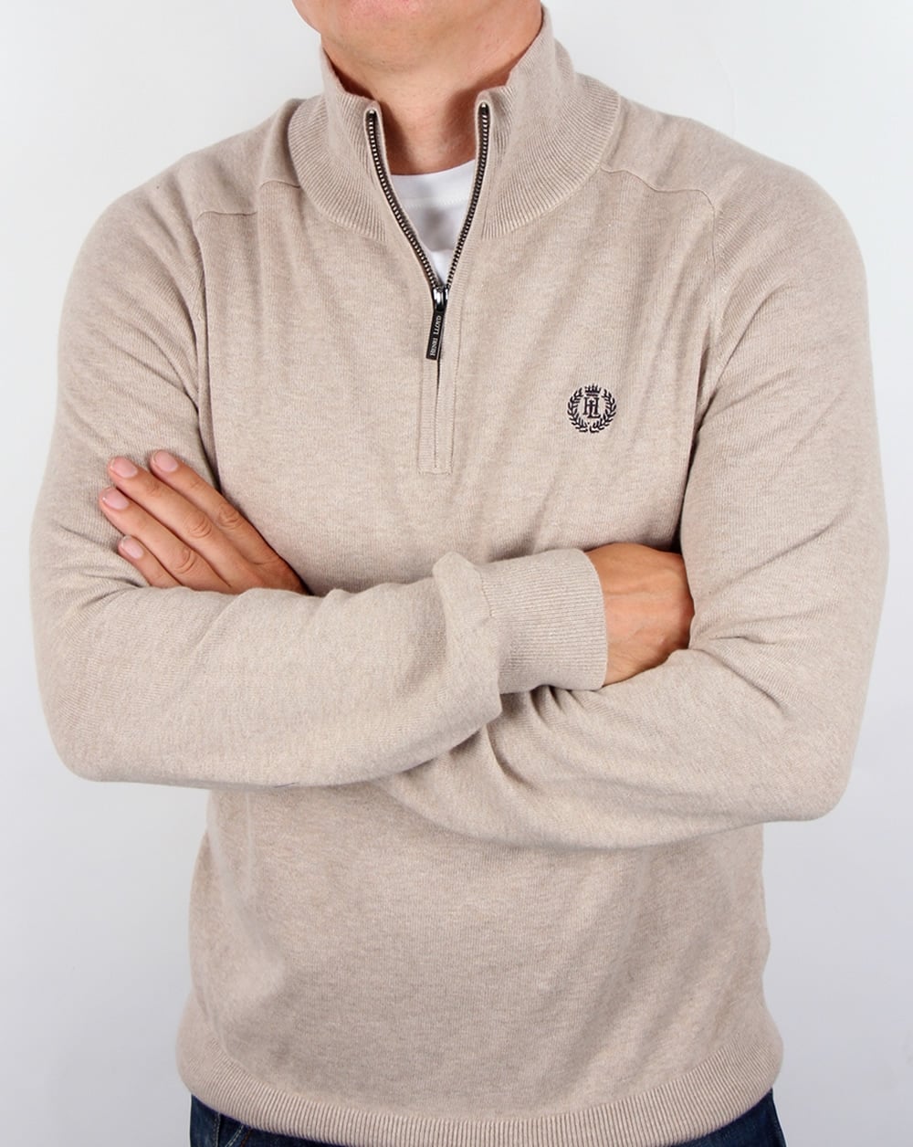 Henri Lloyd Half Zip Knit Driftwood Marl