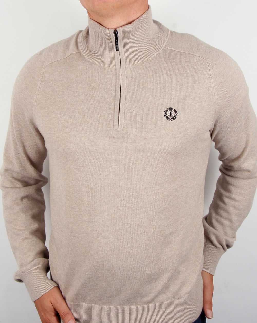 Henri Lloyd Half Zip Knit Driftwood Marl