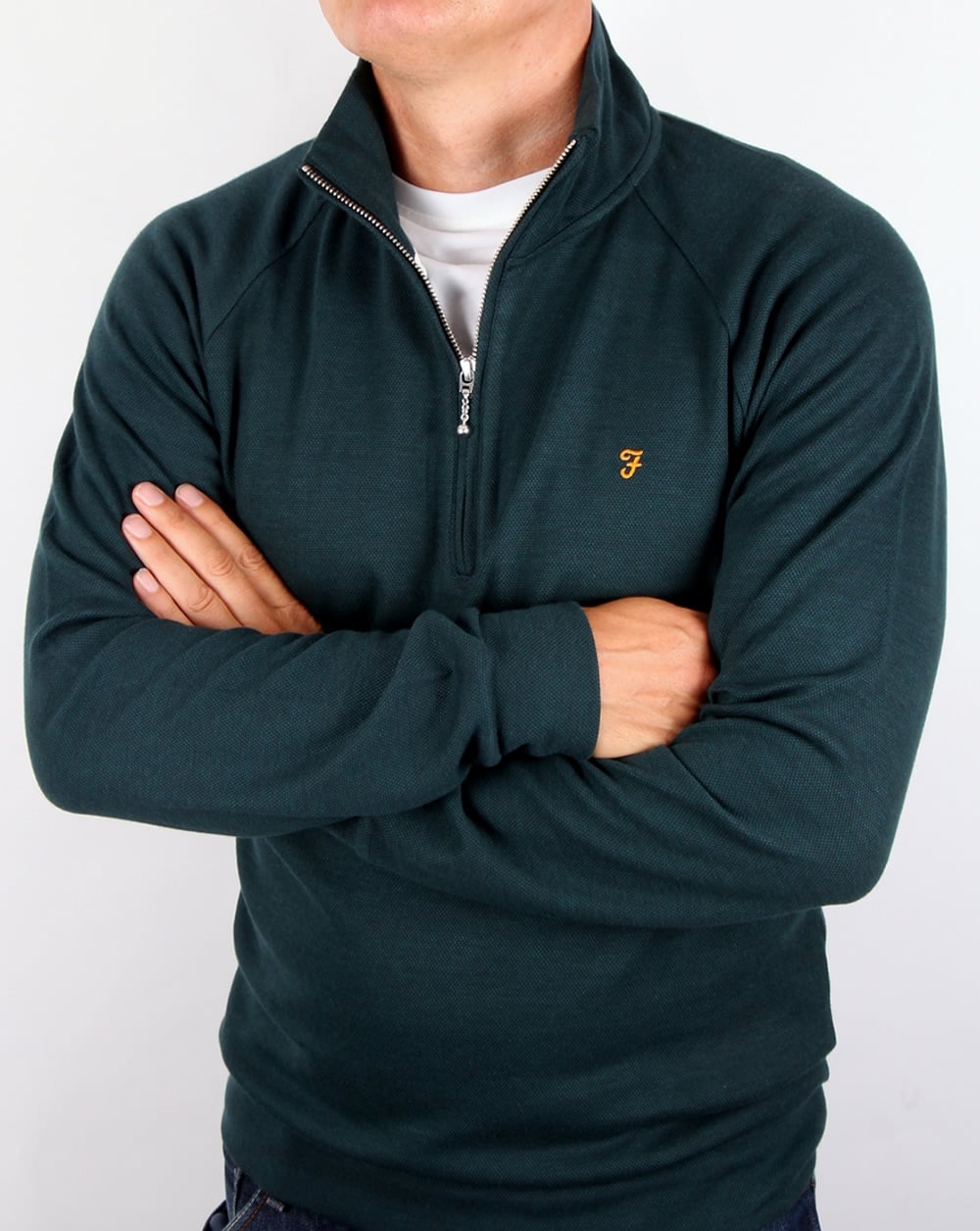 Farah QTR Zip jumper Deep Green