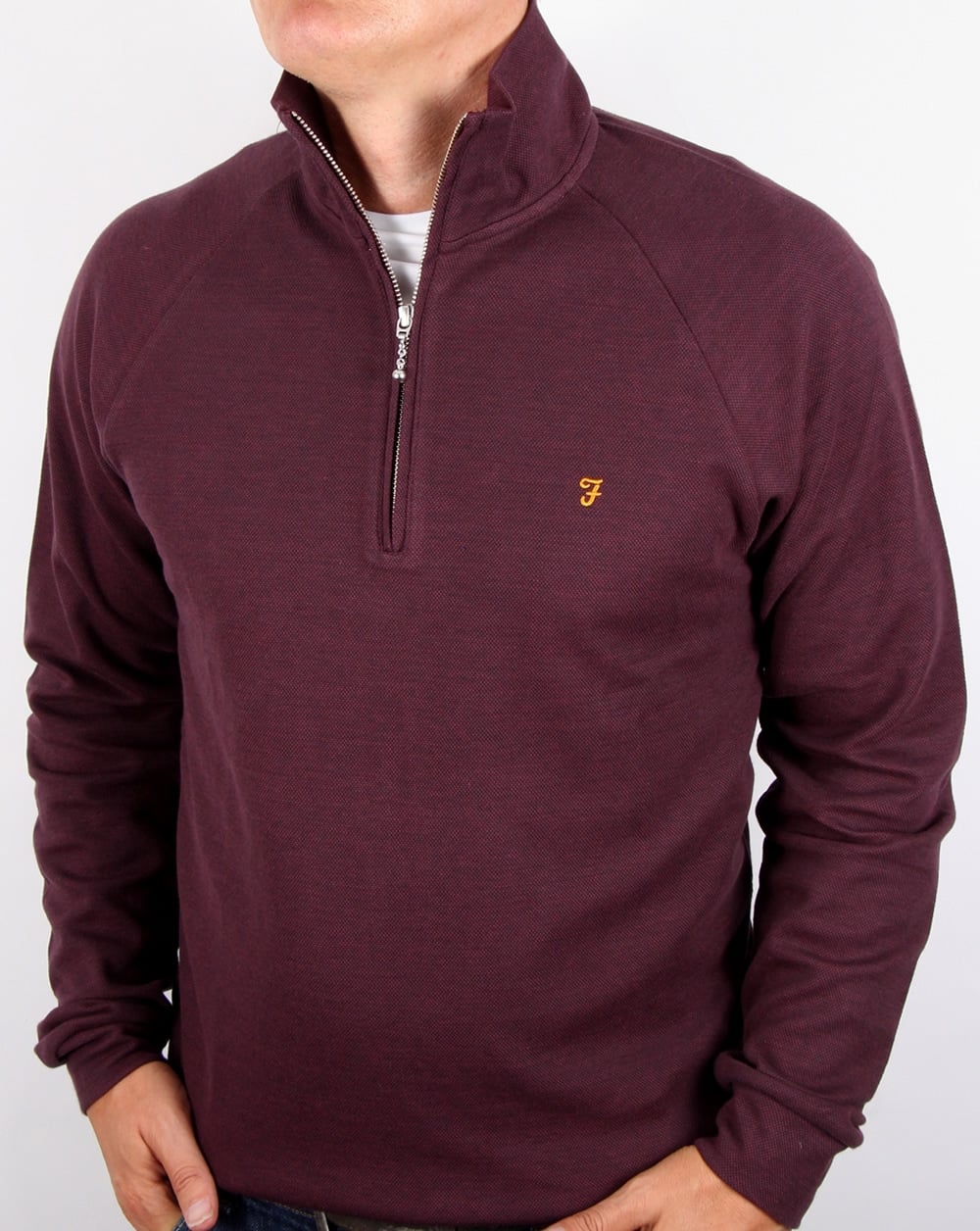 Farah QTR Zip Jumper Aged Port