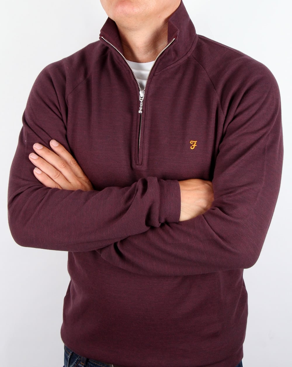 Farah QTR Zip Jumper Aged Port