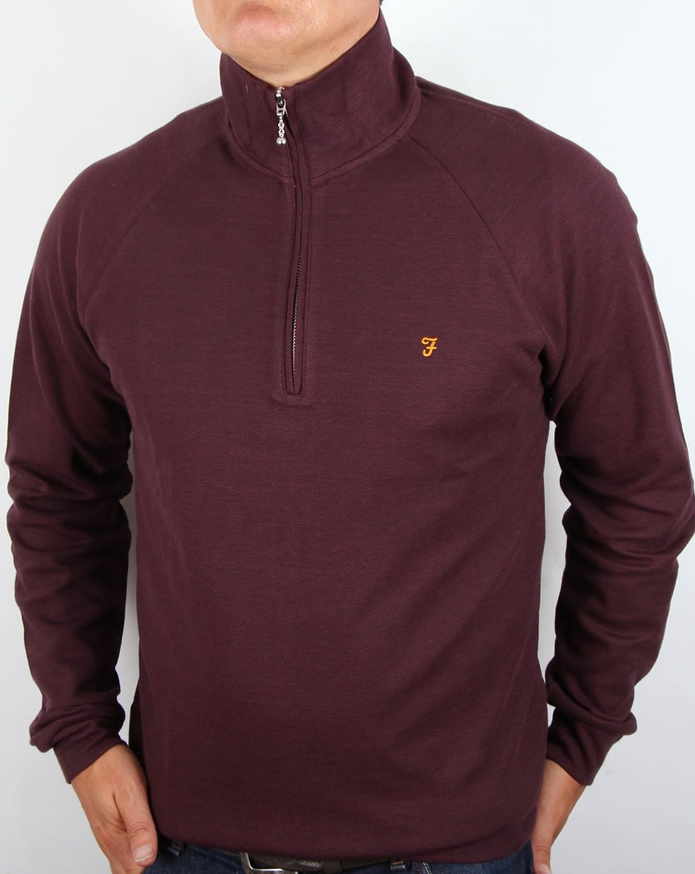 Farah QTR Zip Jumper Aged Port