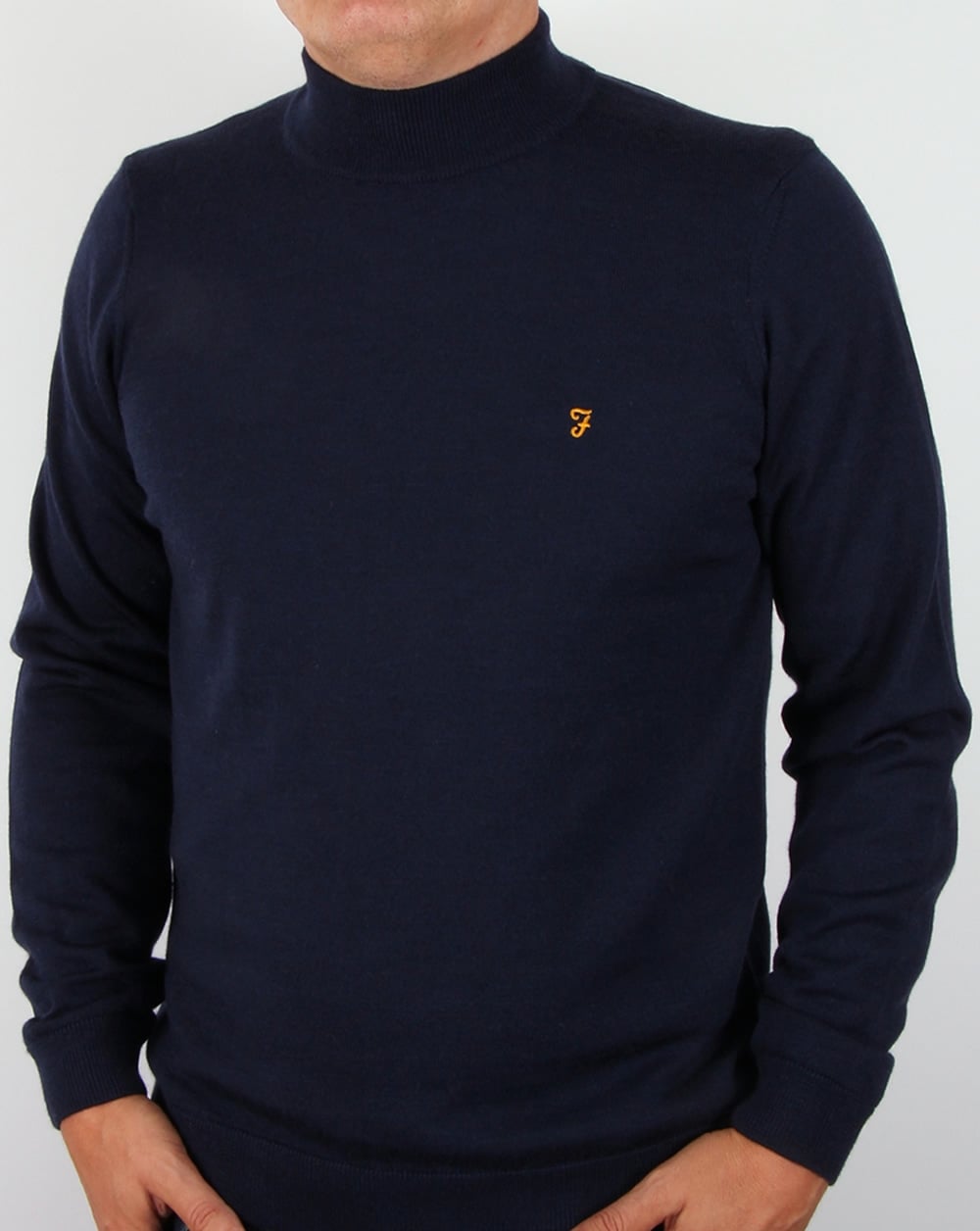 Farah Fenton High Turtle neck Jumper navy