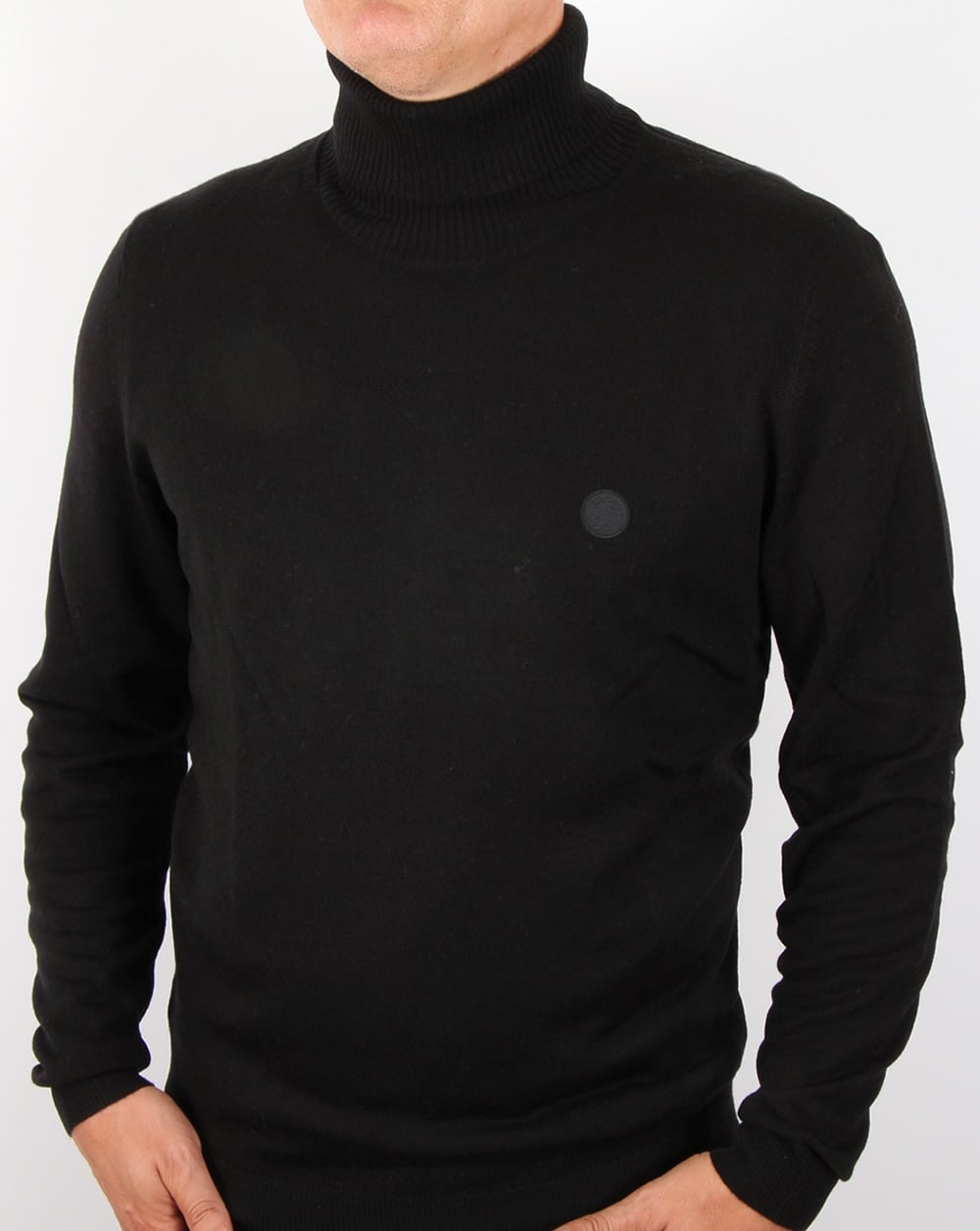 Pretty Green Harley Knitted Roll Neck Black