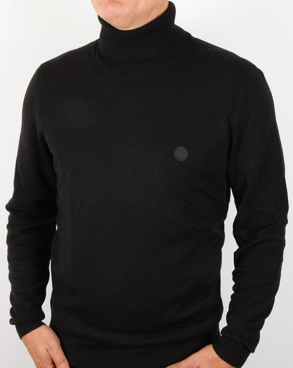 Pretty Green Harley Knitted Roll Neck Black