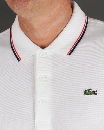 Lacoste Tipped Polo Shirt White/Red