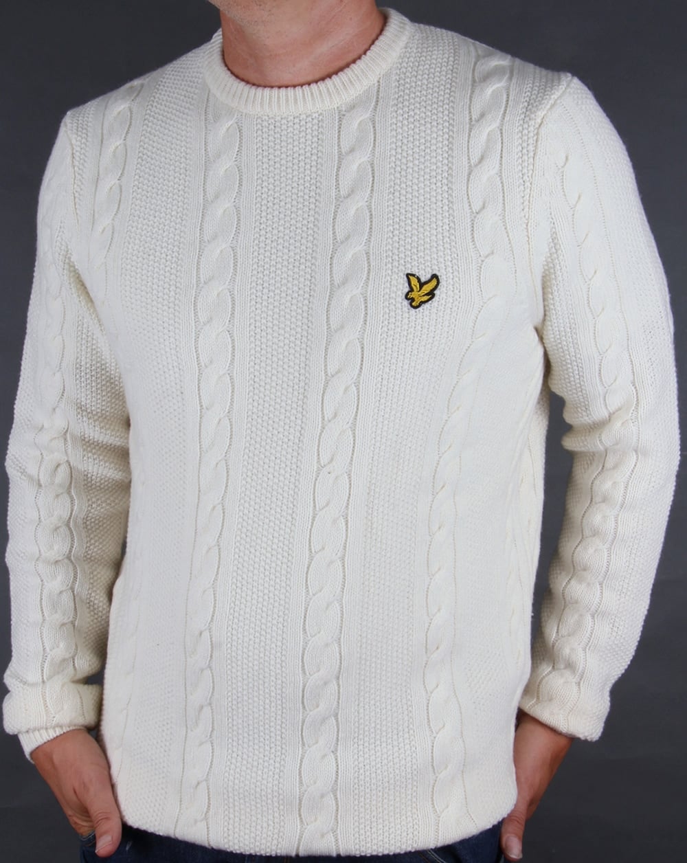 Lyle And Scott Cable Knit Lambswool Jumper Ivory