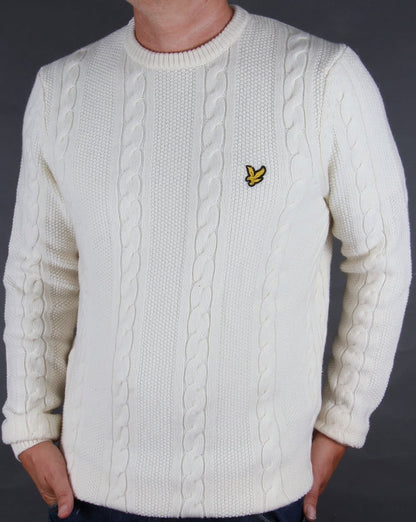 Lyle And Scott Cable Knit Lambswool Jumper Ivory