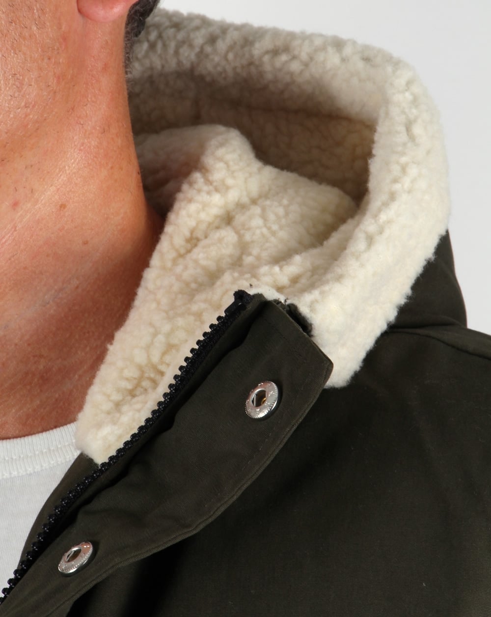 Lyle And Scott Shearling Lined Parka Dark Sage