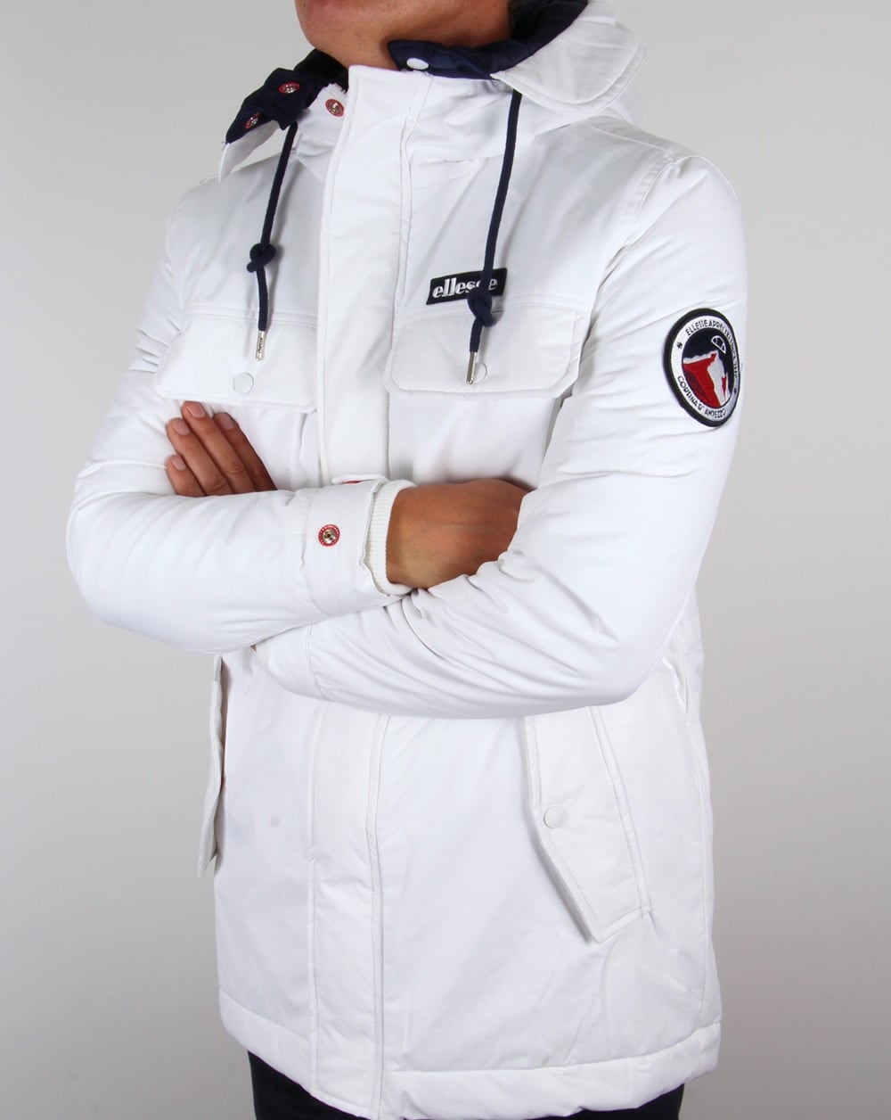 Ellesse Ski Style Parka Jacket Ice White