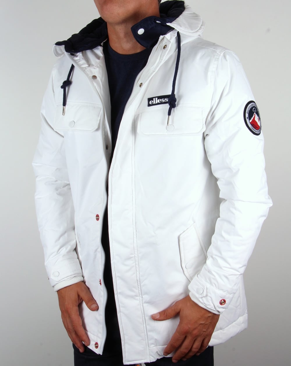 Ellesse Ski Style Parka Jacket Ice White