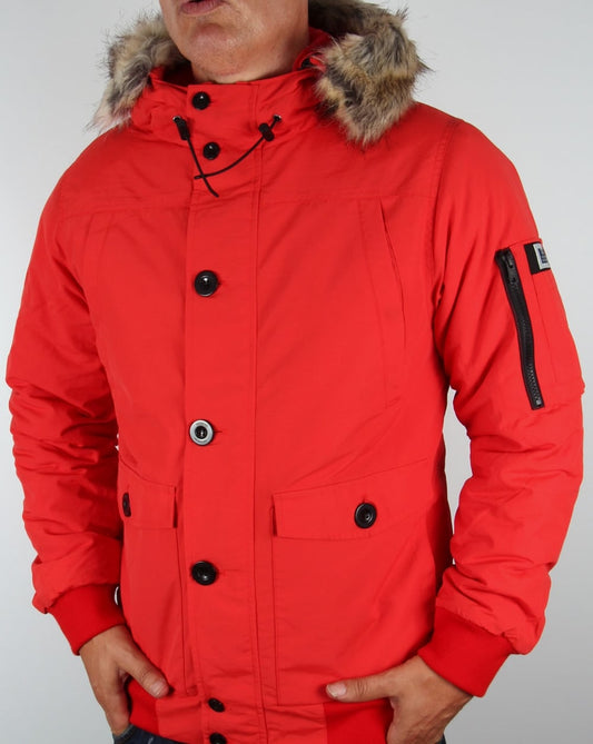 Weekend Offender Weekend Offender Fur Bomber Jacket Red