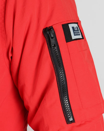 Weekend Offender Fur Bomber Jacket Red