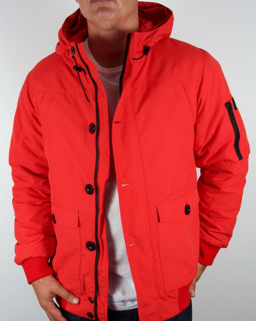 Weekend Offender Fur Bomber Jacket Red