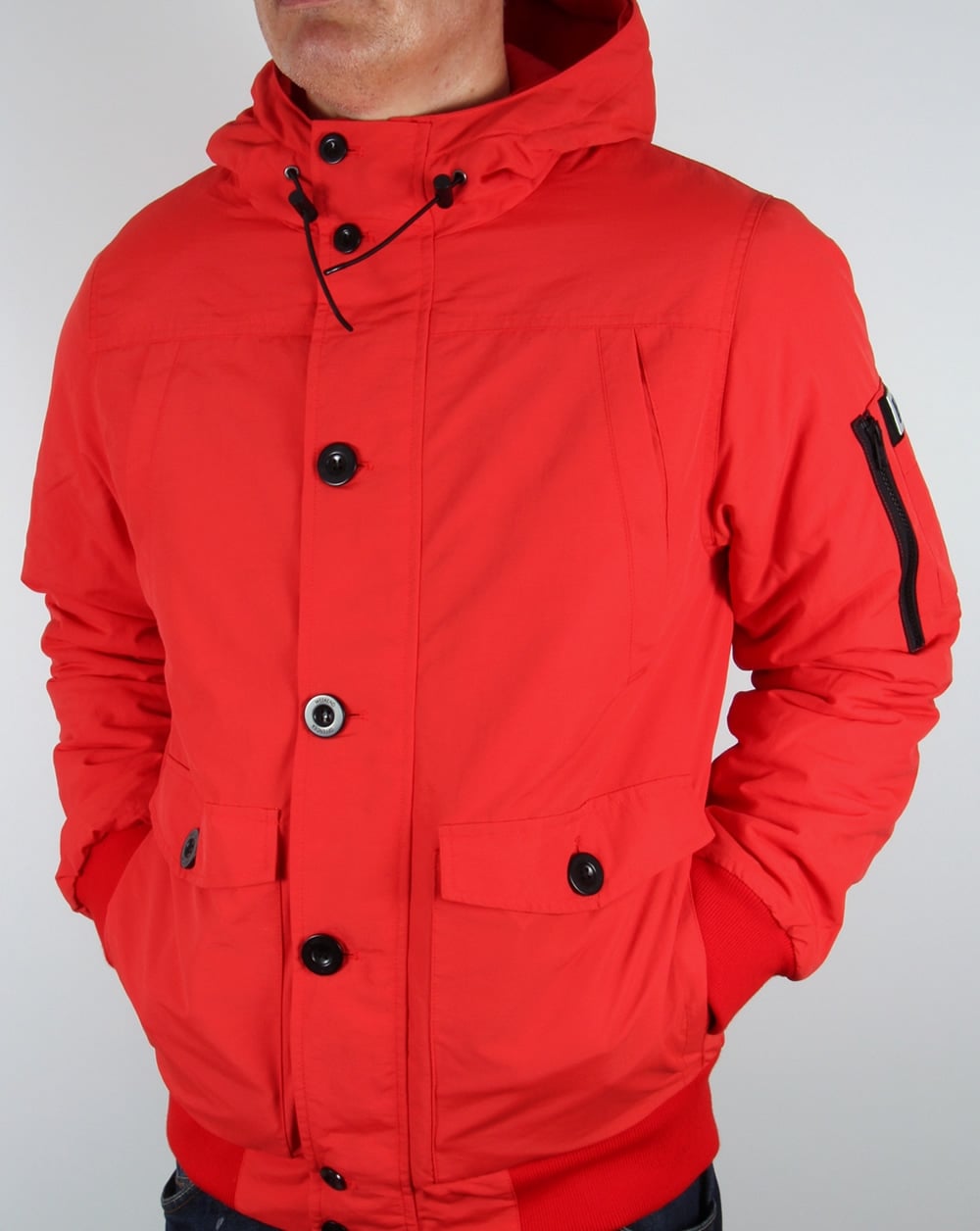 Weekend Offender Fur Bomber Jacket Red