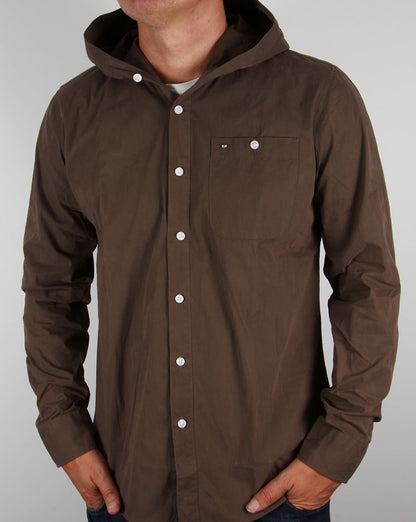 Weekend Offender Hooded Shirt Deep Olive