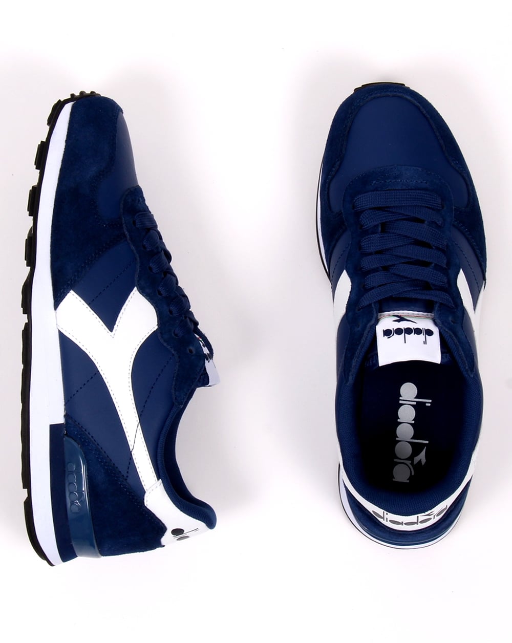 Diadora Camaro Leather Trainers Navy/white