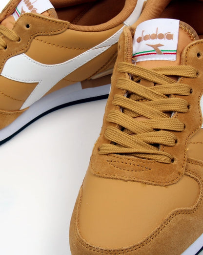 Diadora Camaro Leather Trainers Amber Gold