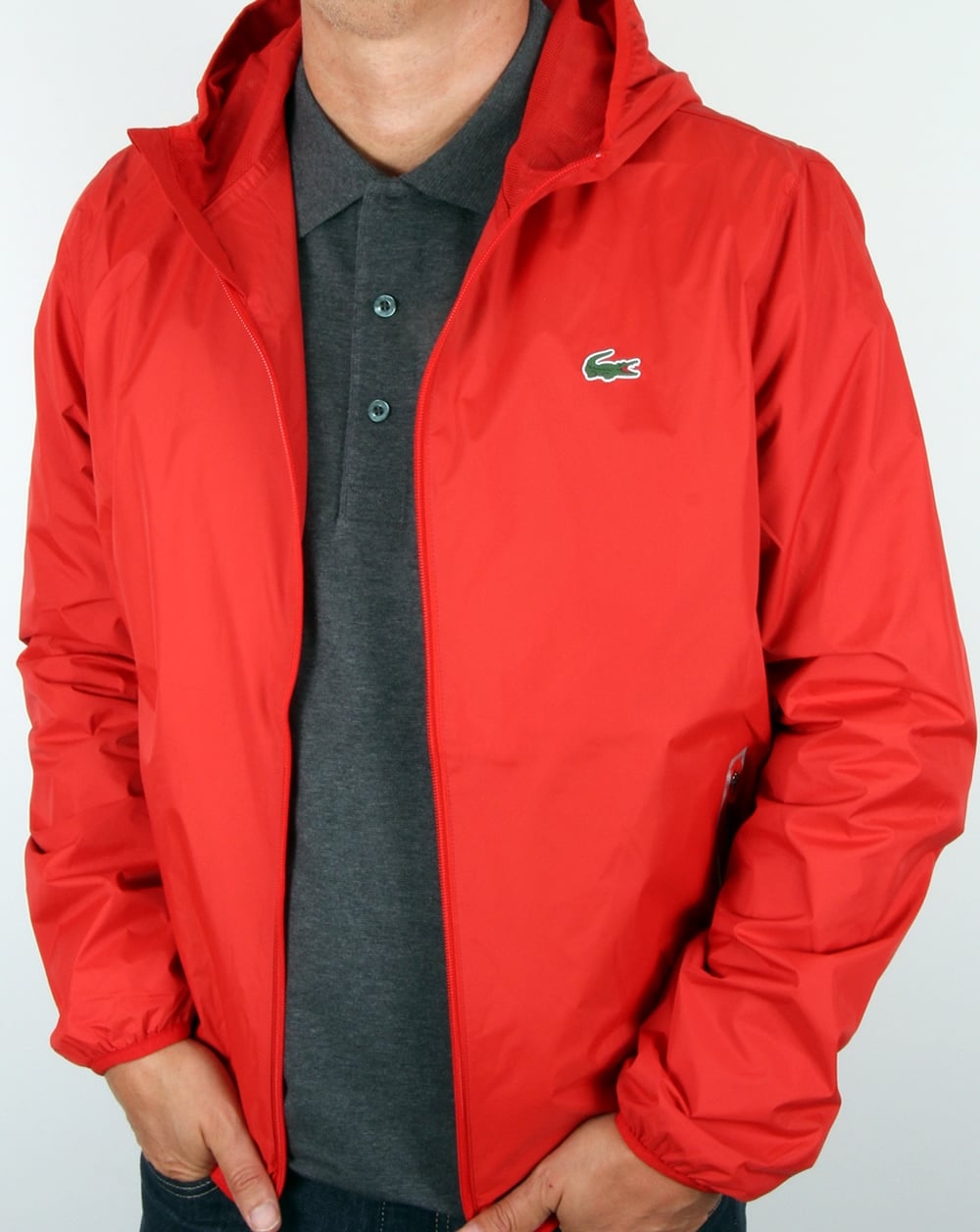 Lacoste Sport Tech Hooded Jacket Corrida Red