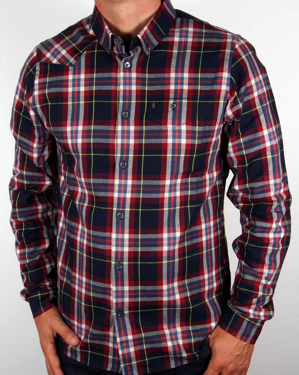 Luke Flannel check Shirt Navy