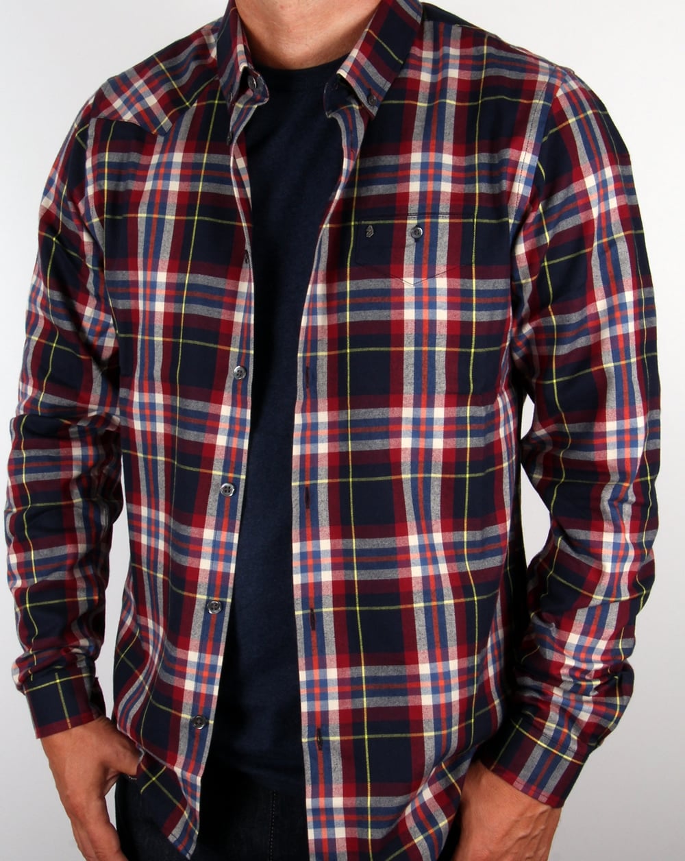 Luke Flannel check Shirt Navy