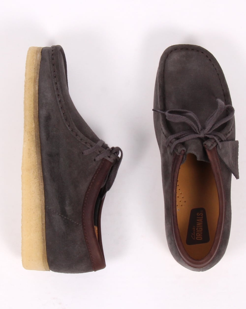 Clarks Originals Wallabee Shoes Charcoal Suede