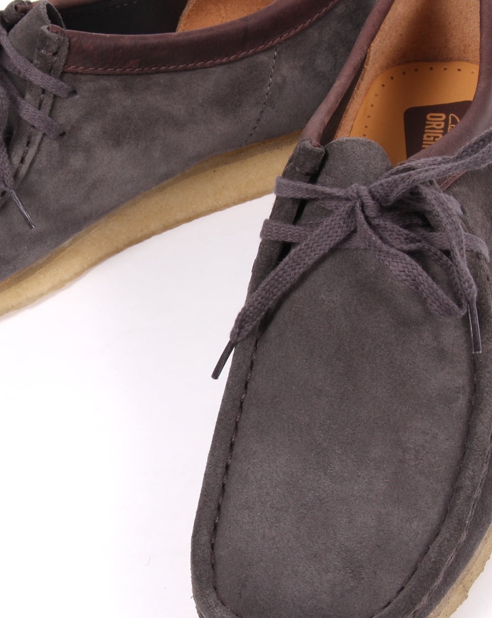 Clarks Originals Wallabee Shoes Charcoal Suede