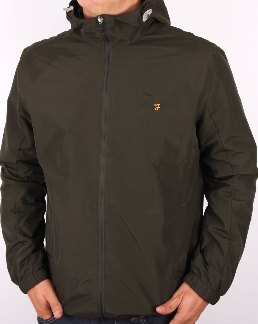 Farah Newbern Hooded Jacket Deep Olive Green