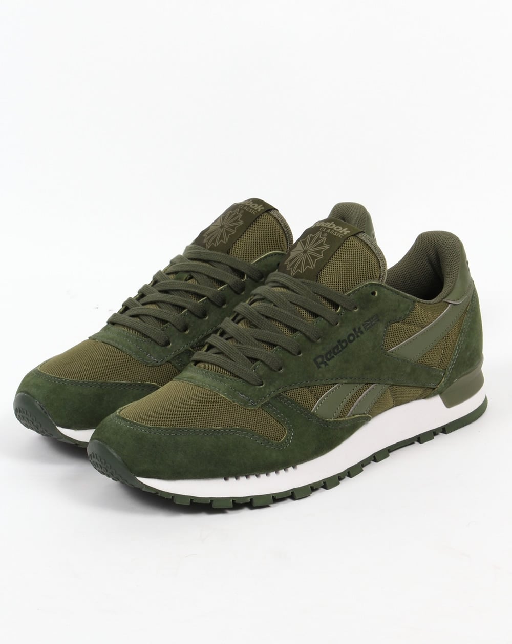 Reebok Classic Leather Clip Trainers Moss Green