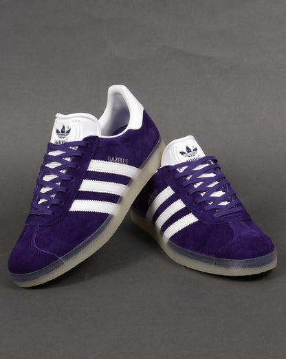 Adidas Gazelle Trainers Purple White/Ice Gum Sole