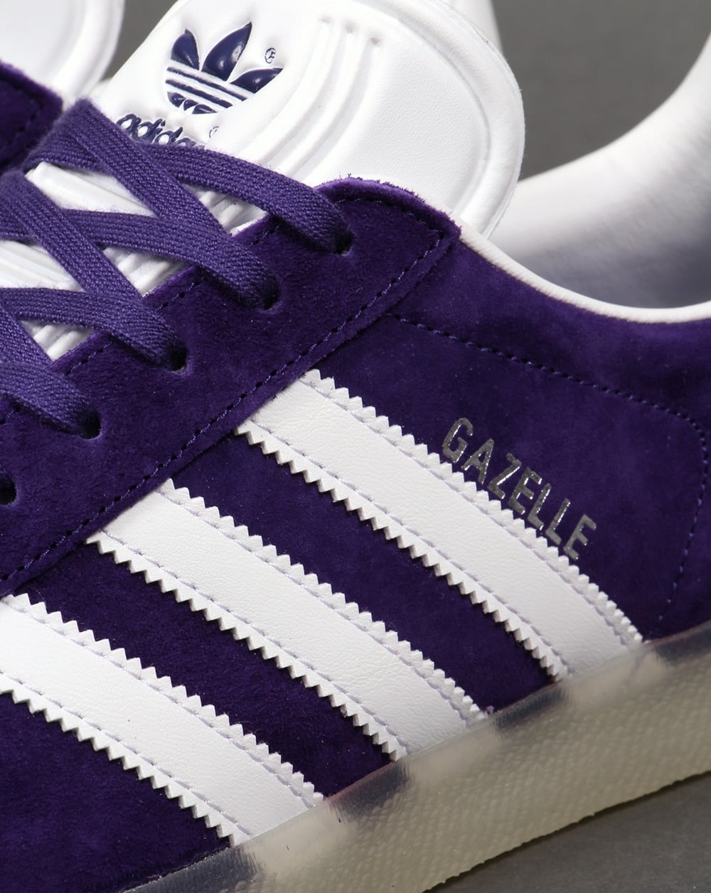 Adidas Gazelle Trainers Purple White/Ice Gum Sole