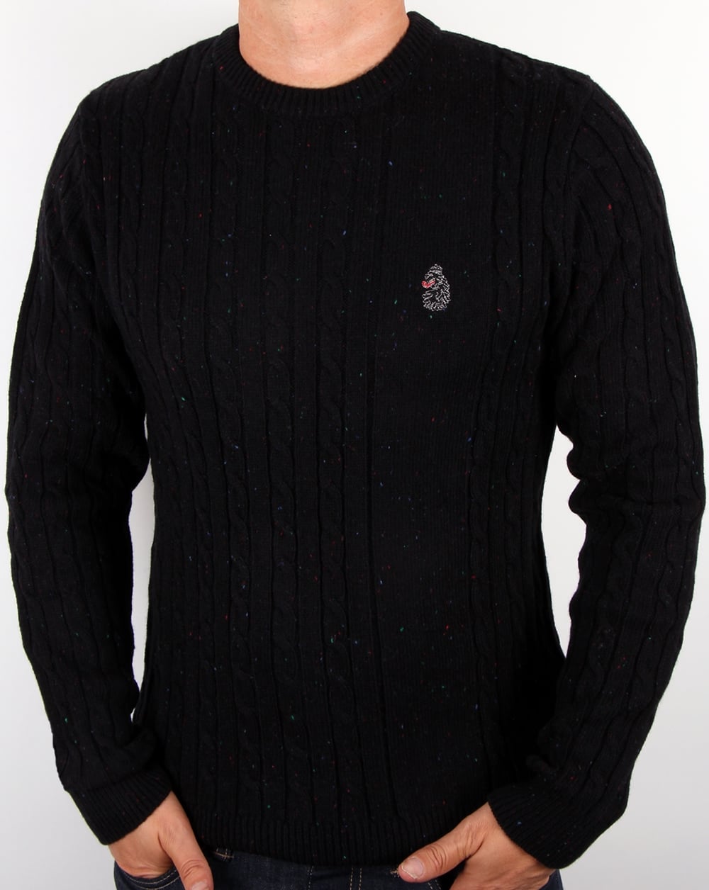 Luke Horton Cable Knit Jumper Black
