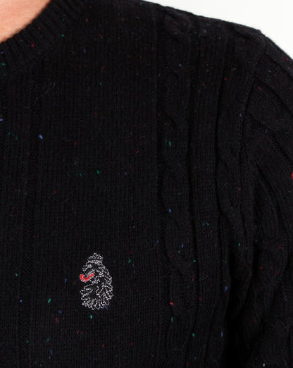 Luke Horton Cable Knit Jumper Black