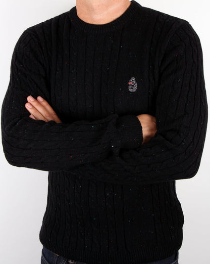 Luke Horton Cable Knit Jumper Black