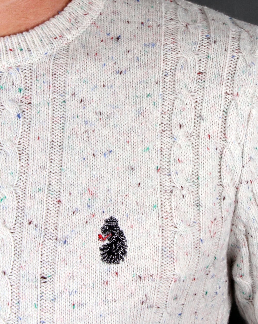 Luke Horton Cable Knit Jumper Antique White