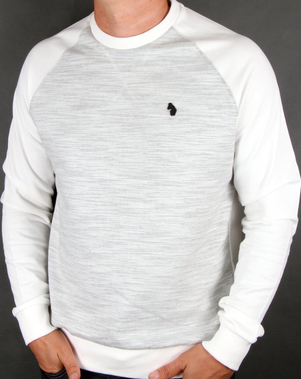 Luke Spaced Guy Mixed Fabric Sweatshirt Mid Marl Grey