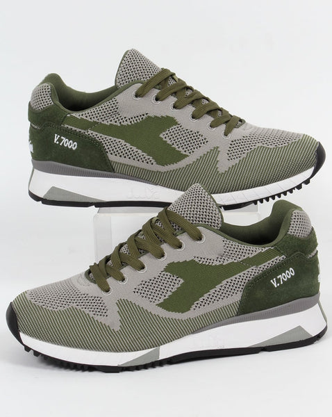 Diadora V7000 Weave Trainers Olive Green