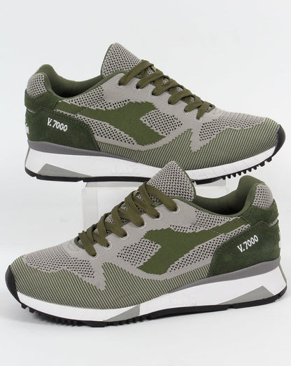 Diadora V7000 Weave Trainers Olive Green