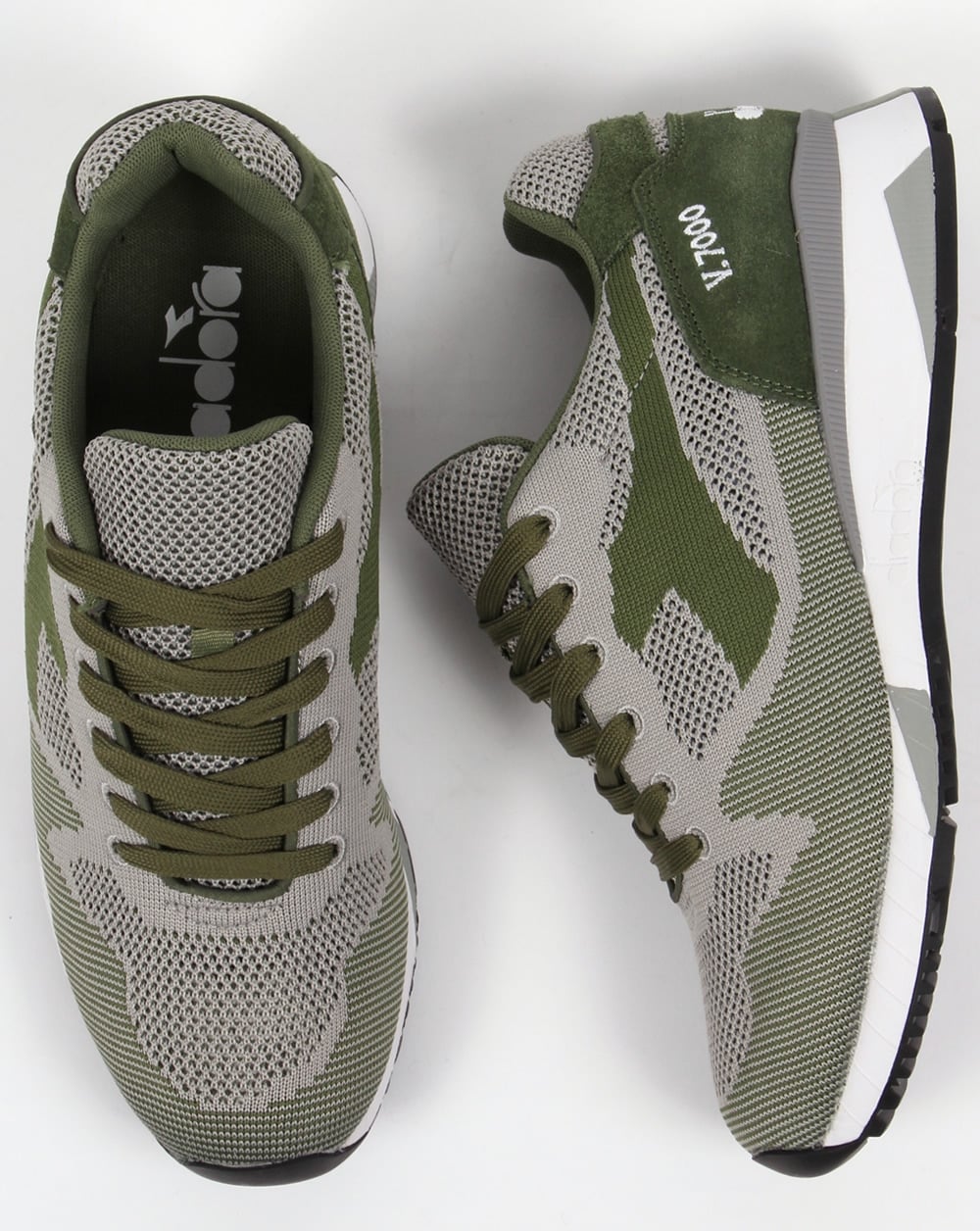 Diadora V7000 Weave Trainers Olive Green