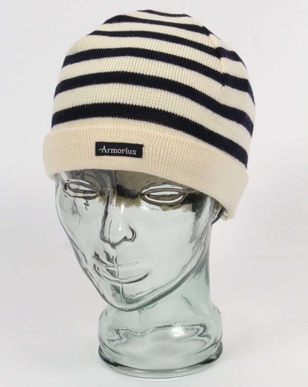 Armor-lux Striped Beanie Hat Nature/Navy