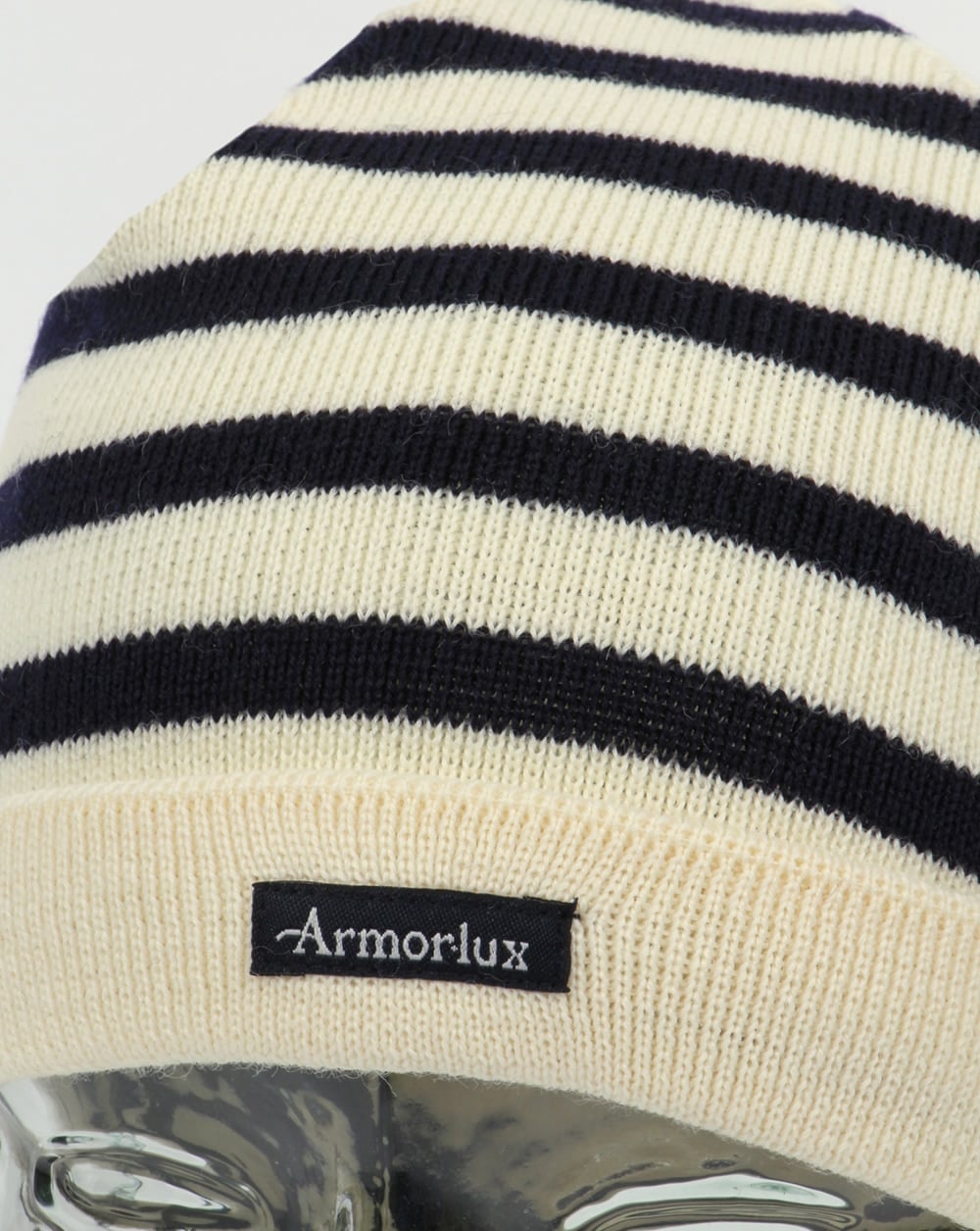 Armor-lux Striped Beanie Hat Nature/Navy