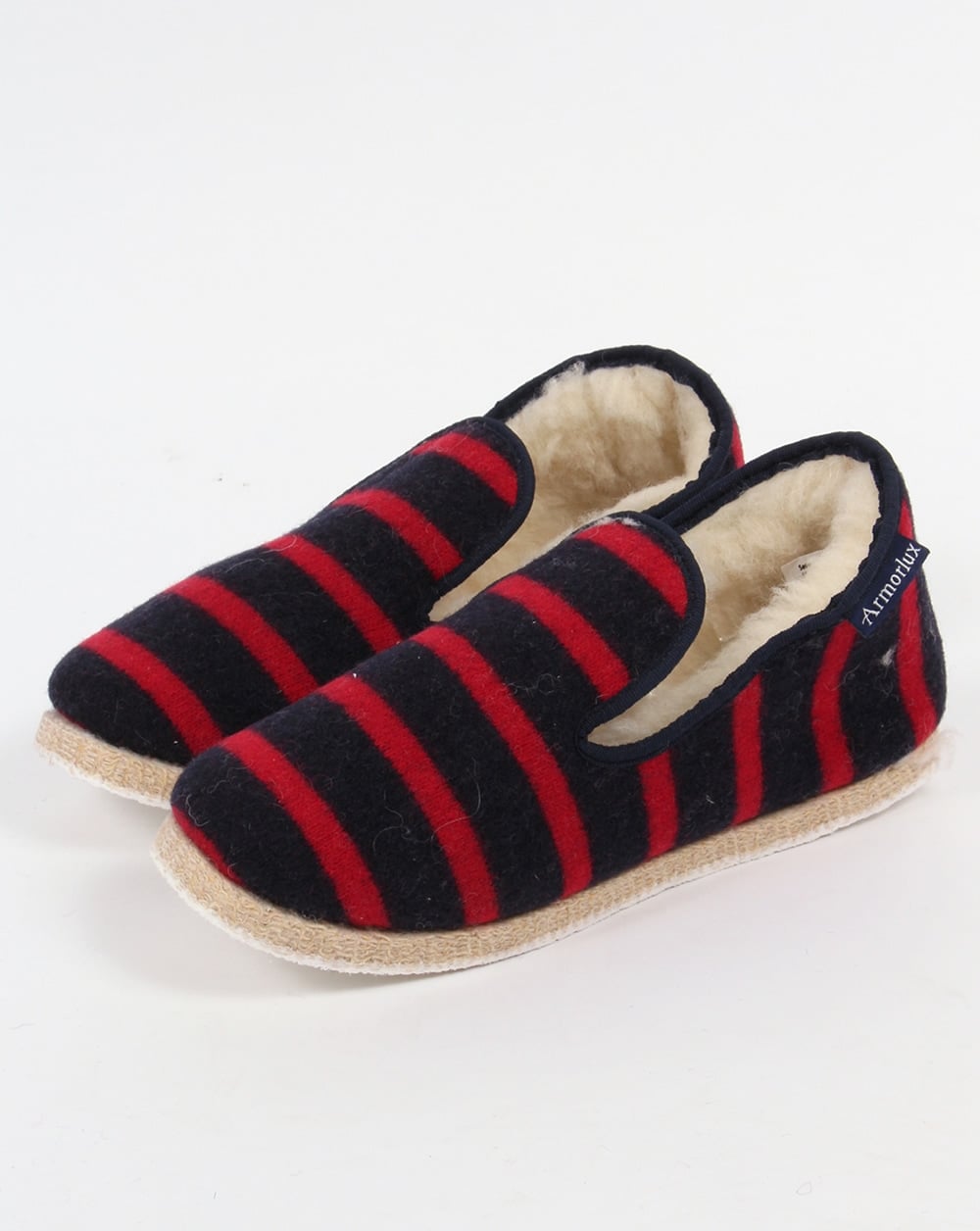 Armor-lux Wool Slippers Navy/red