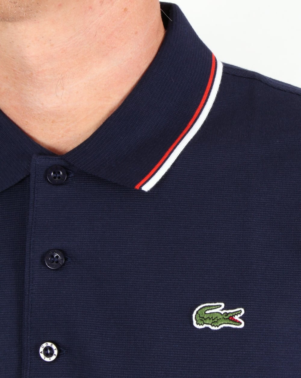 Lacoste Tipped Polo Shirt Navy/Red