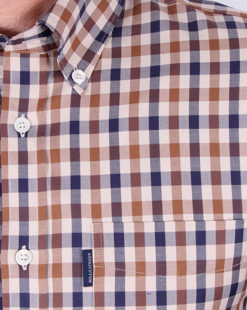 Aquascutum Emsworth Check Shirt Vicuna