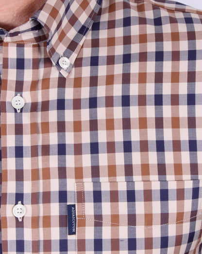 Aquascutum Emsworth Check Shirt Vicuna